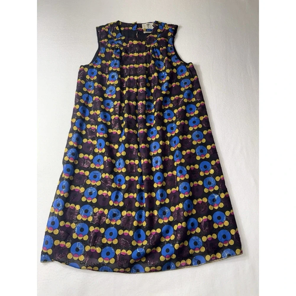 Anna Sui for Target Metallic Circles Shift‎ Sleeveless Mini Dress XS Multi NWT